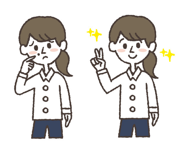 插图设置的一个年轻的女人谁关心痣和一个年轻的女人谁微笑去除痣。图片下载