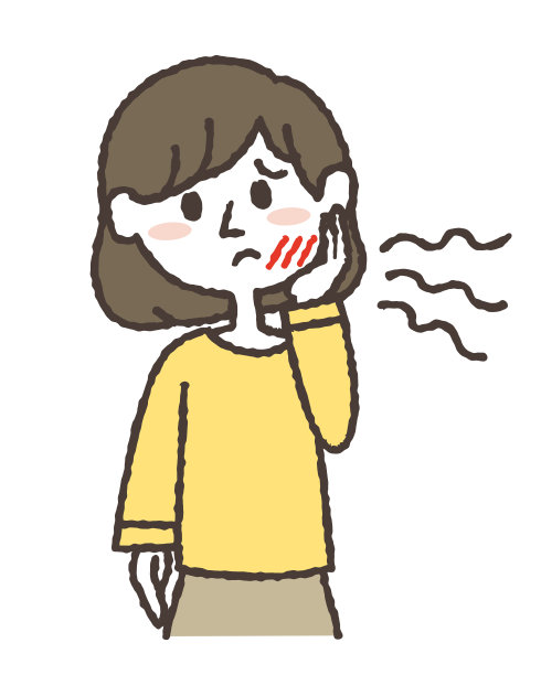 一个牙痛的年轻女人的插图。图片下载