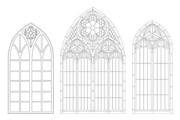 中世纪哥特式轮廓窗中世纪哥特式图片下载