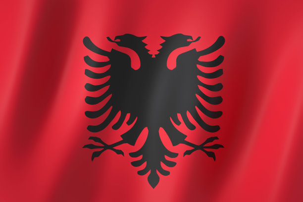 阿尔巴尼亚国旗，3d 渲染，8K图片下载