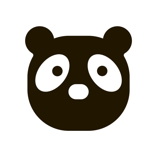 熊猫头图标在时尚的平面风格孤立图片下载