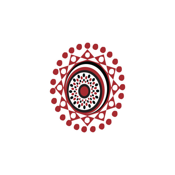 原住民艺术点画图标标志设计图片下载