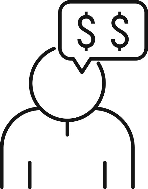 创业资金思考图标轮廓风格图片下载