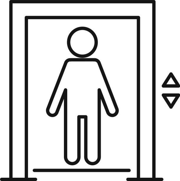 小孩电梯图标轮廓风格图片下载