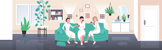 穿着浴袍的美女喝着酒图片下载