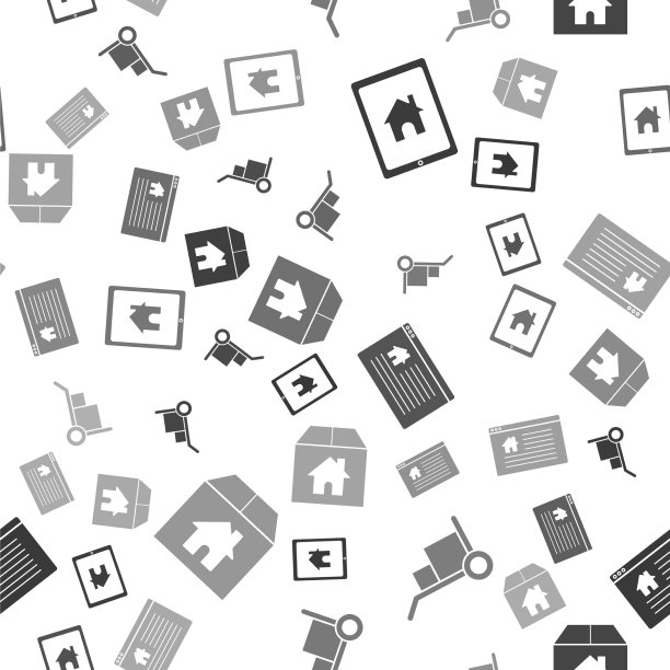 设置平板电脑和智能家居手推车和箱子图片下载