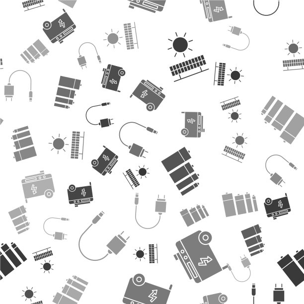 设置太阳能电池板和太阳能移动电源图片下载