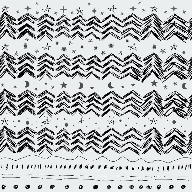 圣诞树，星星和雪花图片下载