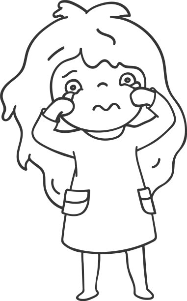 吓哭的小女孩穿着可爱的卡通睡衣图片下载