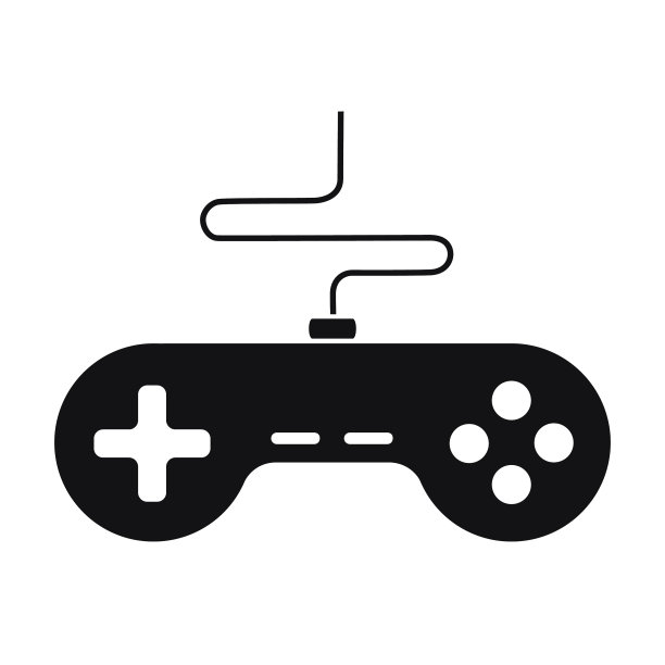 游戏控制器图标剪影孤立在白色图片下载