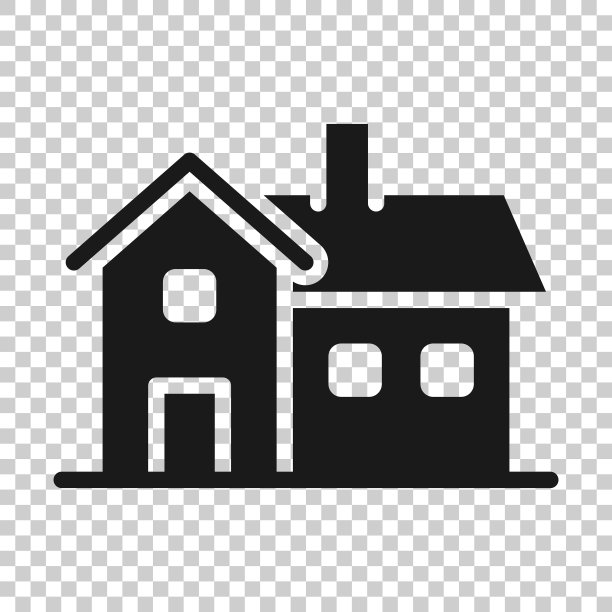 扁平风格的房屋建筑图标图片下载