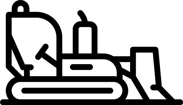 施工推土机图标轮廓风格图片下载