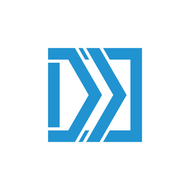 抽象右箭头方形几何logo图片下载