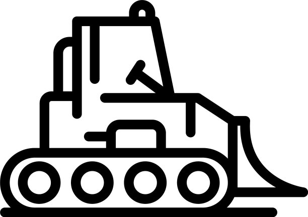 推土机图标轮廓风格图片下载