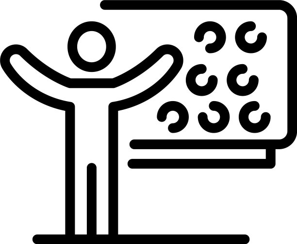男人在黑板前的图标轮廓风格图片下载