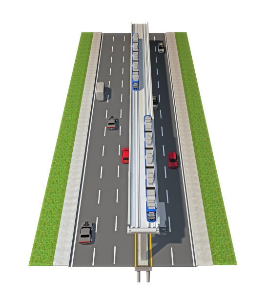 路面与地上地铁隔离白色图片下载