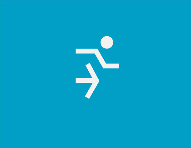 抽象创意的直线跑人图标图片下载