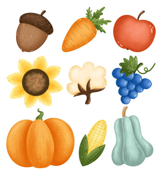 秋收插画套装图片下载