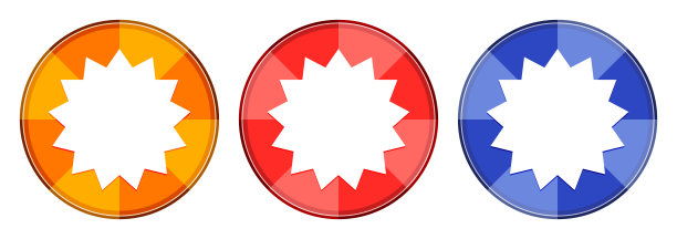 星形徽章图标爆光圆形按钮设置说明图片下载