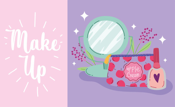 化妆化妆品，时尚美容，眼影，调色板，镜子，指甲油图片下载