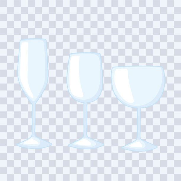 塑料或玻璃杯瓶子模型，不同的玻璃杯为酒精饮料图片下载