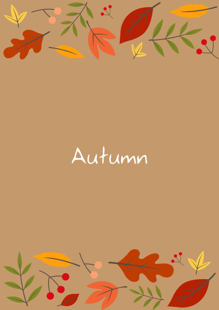 秋天的叶子框架在复古的棕色框架装饰在秋天季节和感恩节。图片下载
