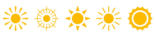 太阳图标符号剪影橙色在白色的背景图片下载