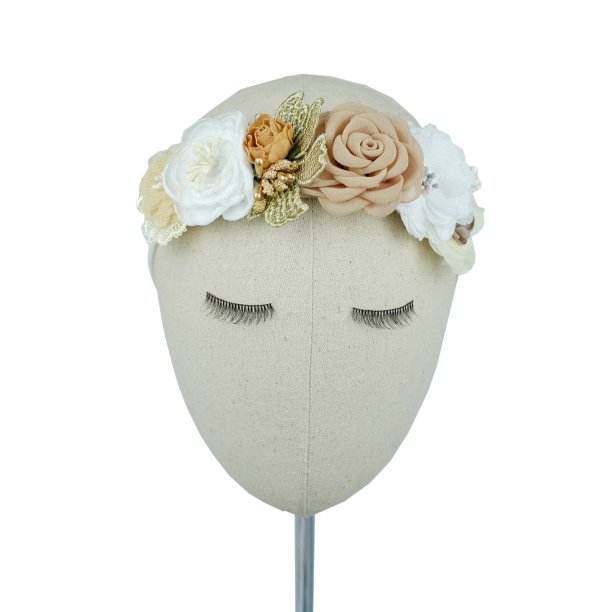 人工手工制作的花织物布料质地，可作为发饰、婴儿发带、装饰、点缀图片下载