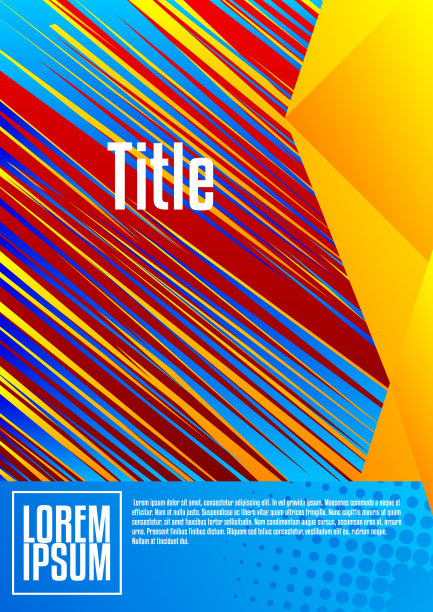 几何漫画风格的漫画宣传册，传单模板。图片下载