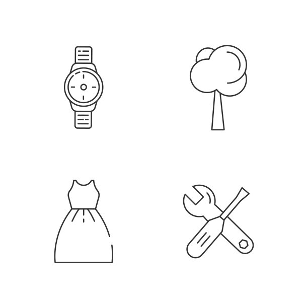 男性和女性产品线性图标集图片下载