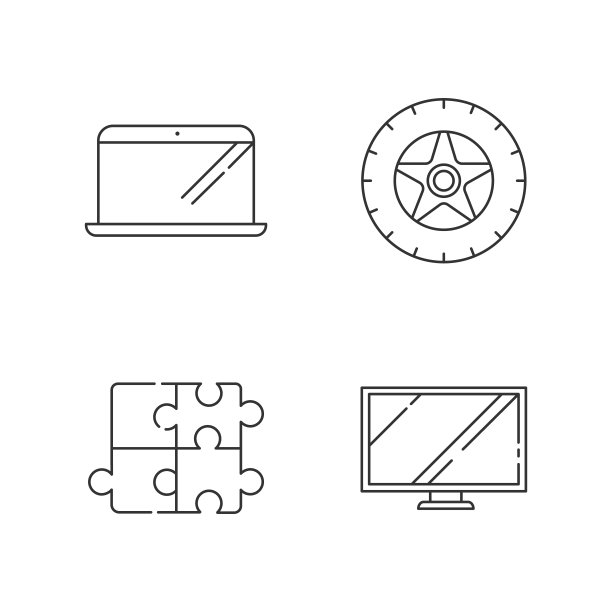 电子商务产品线性图标集图片下载