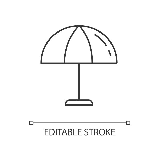 沙滩伞线性图标图片下载
