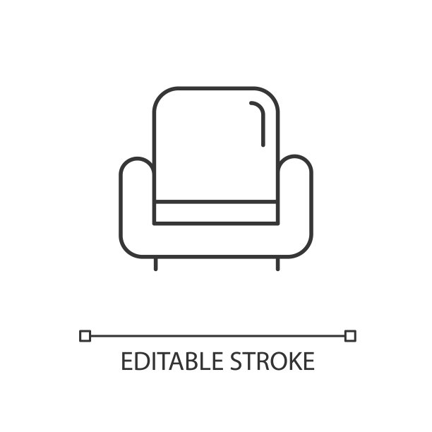 扶手椅线性图标图片下载