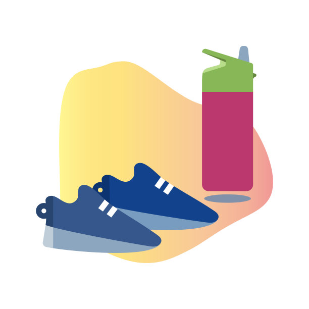 适合度设置平面风格矢量插图图片下载