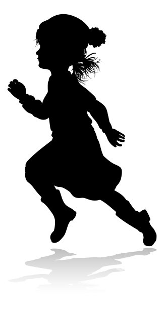 剪影孩子孩子在圣诞冬季服装图片下载