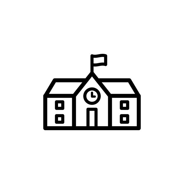 学校建筑图标设计矢量模板图片下载