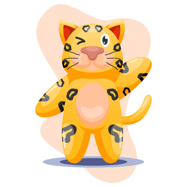 可爱的豹子卡通吉祥物图片下载