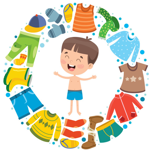 五颜六色的儿童服装图片下载