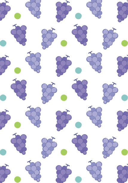可爱的手绘背景与葡萄图案/垂直图片下载