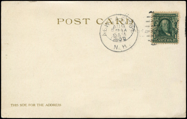 20世纪初，来自美国新罕布什尔州汉普顿的老式明信片，是一个非常好的历史明信片通信的背景。图片下载