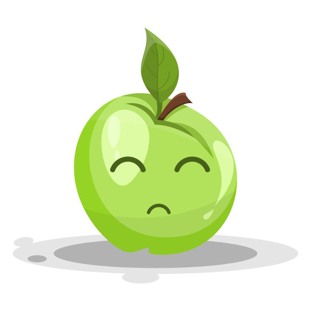 水果绿苹果卡通吉祥物图片下载