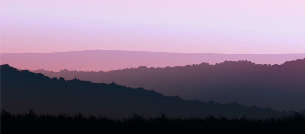 天然森林山地平线丘陵剪影图片下载