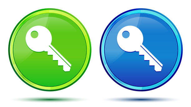 关键图标创意自然圆形按钮集插图图片下载