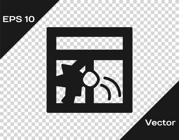 黑破窗图标隔离在透明的背景。损坏的窗口。殴打窗玻璃的概念。破坏行为。向量图片下载