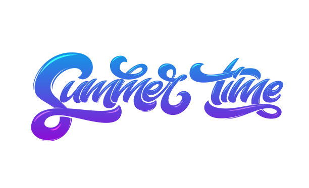 夏季时间字母在白色孤立的背景图片下载