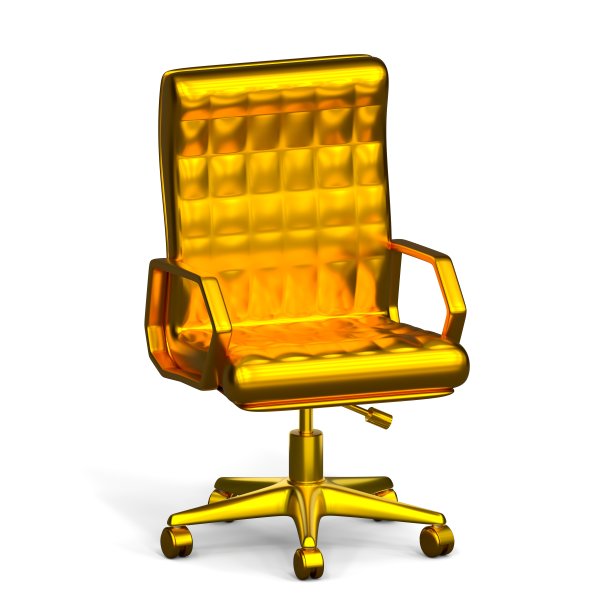 白色背景的金色办公椅图片下载