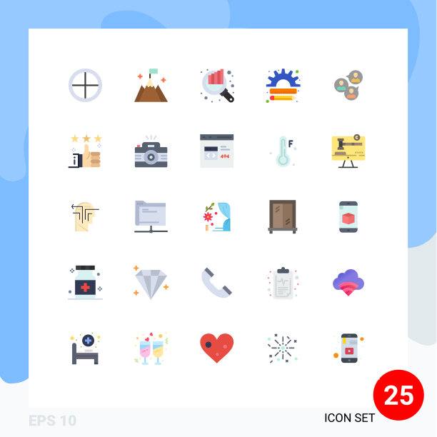 象形图设置了25个简单的平色图片下载