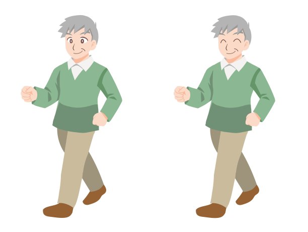 一个关心健康的爷爷的插图图片下载