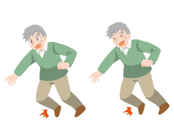 一个关心健康的爷爷的插图图片下载