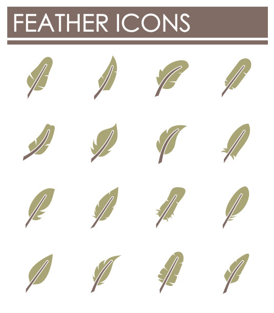 羽毛图标设置在图形和背景图片下载